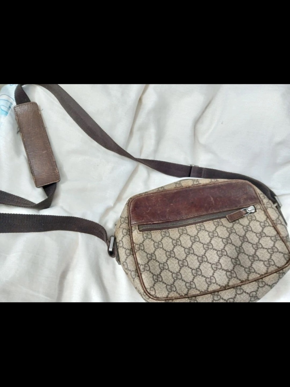 Gucci Beige and Brown GG Monogram Shoulder Bag